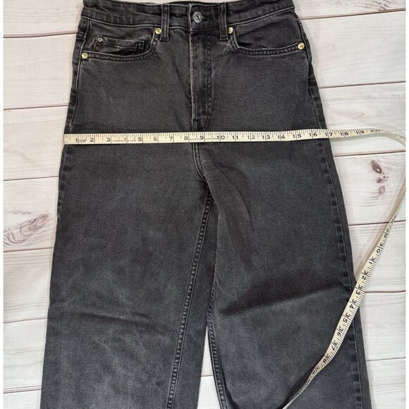H&M Black MOM Jeans Women Wide leg High Waist Skater Streetwear Size 4 - Picture 10 of 12